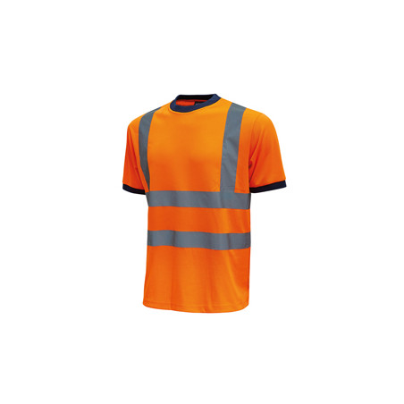 Pack 3 T-shirt alta visibilita' Tg M arancio fluo Mist U-Power