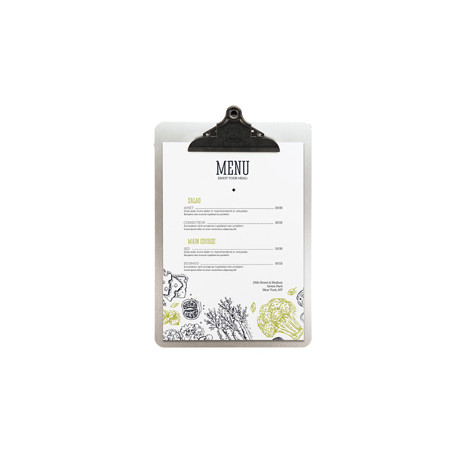 Porta Menu' in metallo A4-33,2x22,8cm con clip