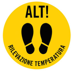 ** END ** ** END ** end* Bollo adesivo da terra Ø50cm "ALT RILEVAZIONE TEMPERATURA"