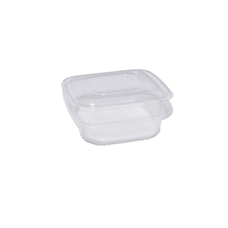 Pack 50 contenitori in PP con coperchio incernierato 18,5x18,5cm H5,2cm Cuki