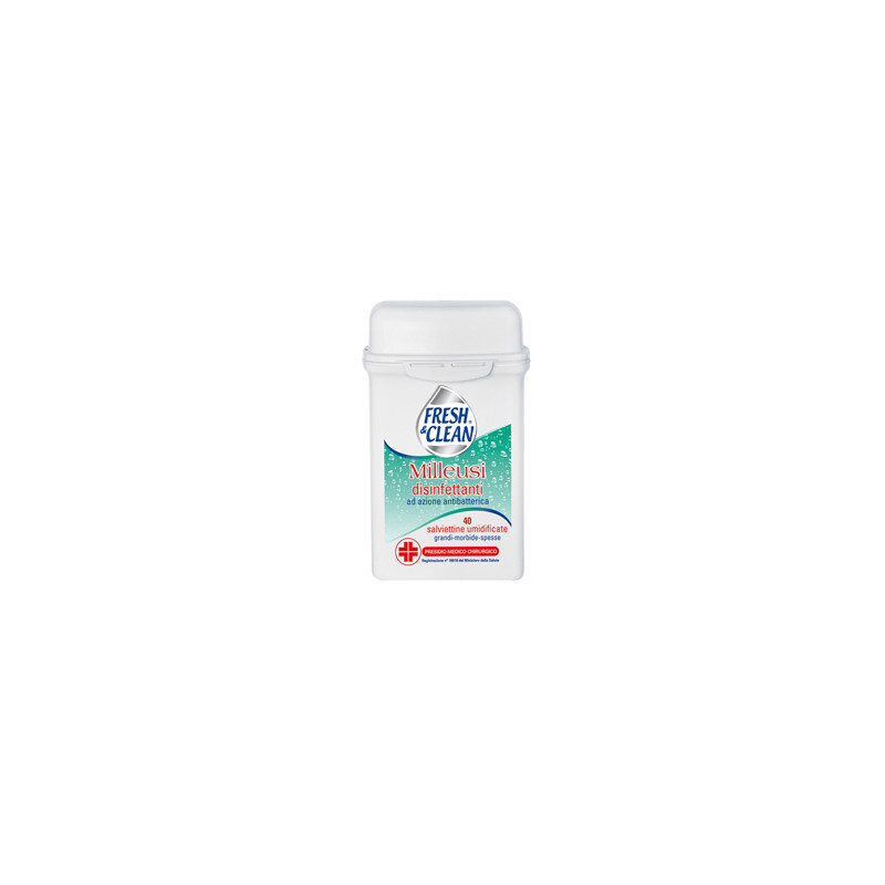 Barattolo da 40 Salviette disinfettanti milleusi con antibatterico FreshClean