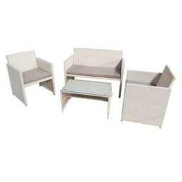 Salotto Valencia bianco/grigio - set 4 elementi