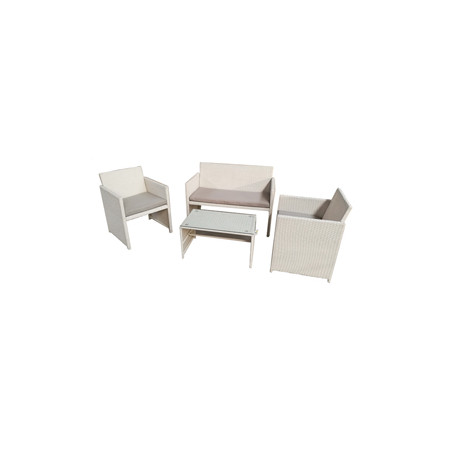 Salotto Valencia bianco/grigio - set 4 elementi