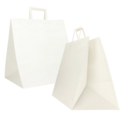 Scatola 150 Shoppers carta craft 36x30x36cm Flat Maxi bianco