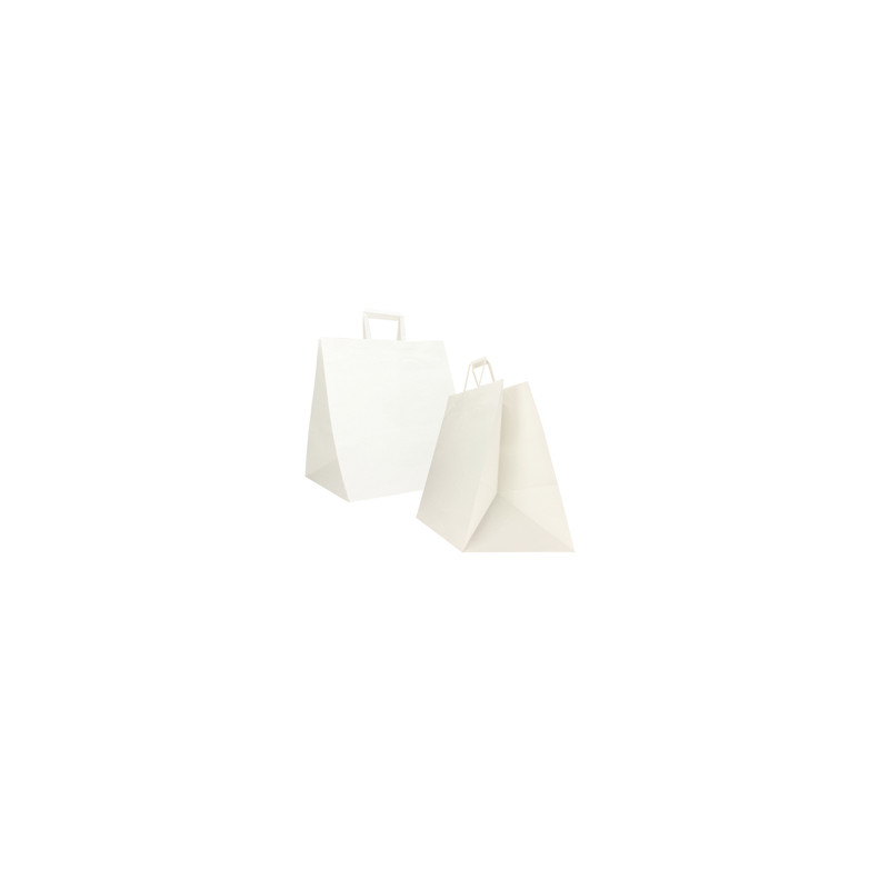 Scatola 150 Shoppers carta craft 36x30x36cm Flat Maxi bianco