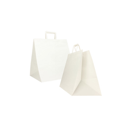 Scatola 150 Shoppers carta craft 36x30x36cm Flat Maxi bianco