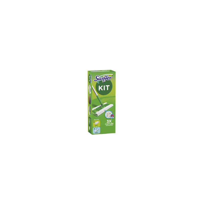 Swiffer Dry - STARTER KIT COMPLETO con 8 PANNI e 3 PANNI WET