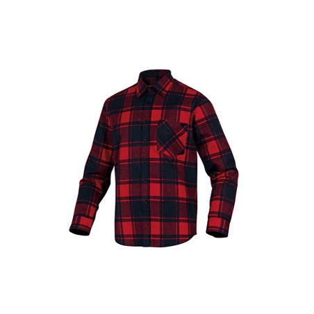 Camicia da lavoro Ruby in flanella di cotone Tg. L rosso nero