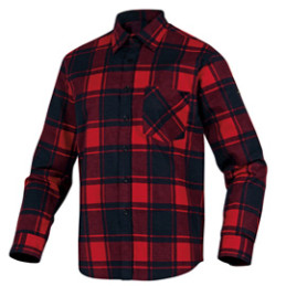 Camicia da lavoro Ruby in flanella di cotone Tg. XL rosso nero