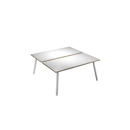 Scrivania a 2 postazioni contrap. 180x166cm Bianco/Bianco Skinny Metal