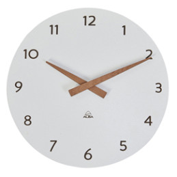 Orologio da parete Ø30cm bianco/legno HorMilena