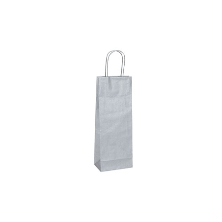 20 shoppers carta biokraft 14X9X38cm portabottiglie argento