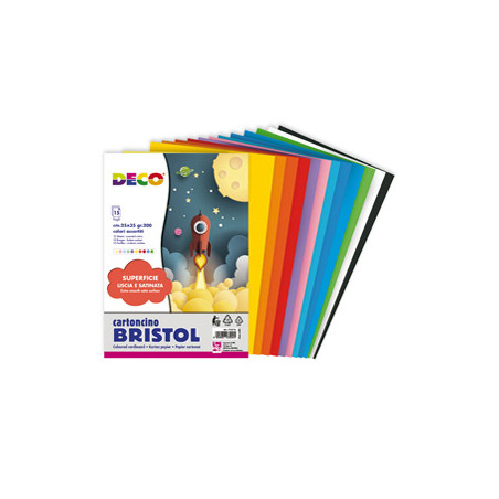 Busta di carta Bristol 15 fg colori 25x35cm colori assortiti DECO