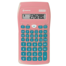 ** END ** ** END ** end* Calcolatrice scientifica OS 134/10 BeColor rosa chiaro con tasti petrolio Osama