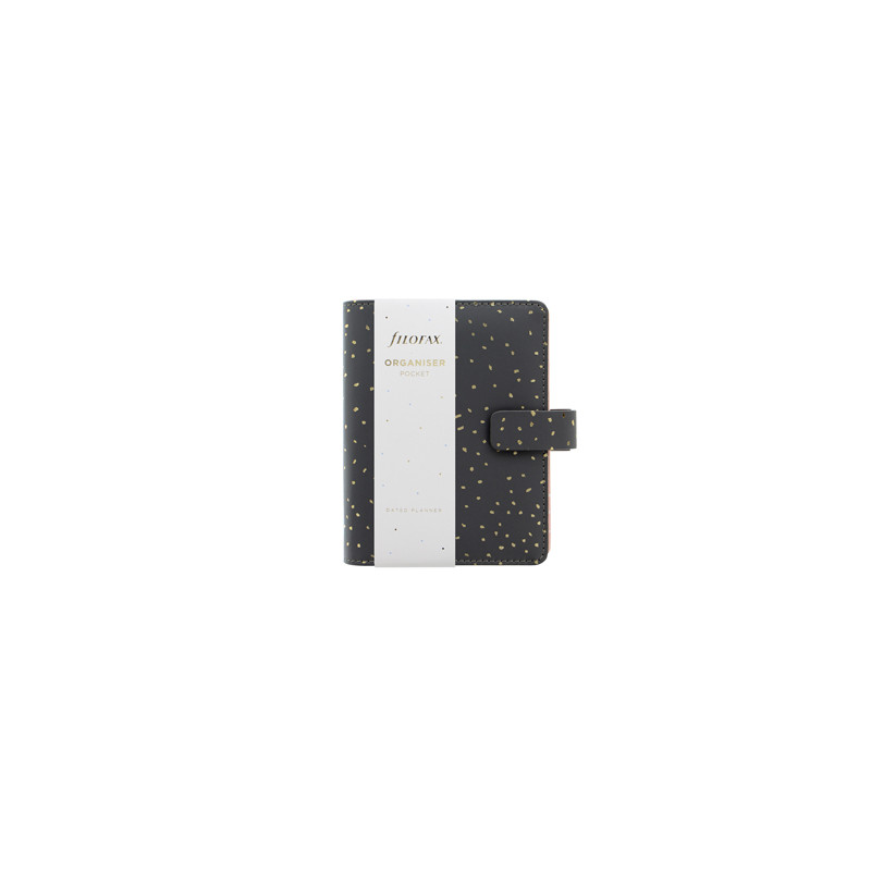 Organiser f.to Pocket 146x128x36mm c/cinturino Confetti nero Filofax