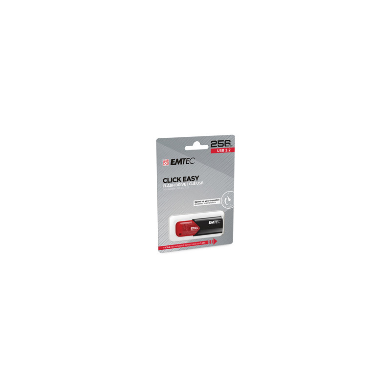 Emtec Memoria USB B110 USB3.2 Clickeasy 256GB rossa