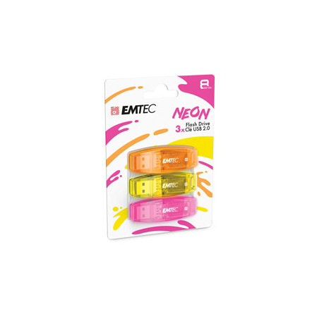 Emtec Memoria 3pz USB2.0 C410 8GB NEON