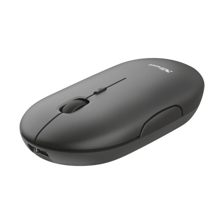 Mouse ultrasottile wireless ricaricabile Puck nero Trust