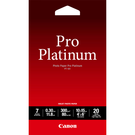 CANON CARTA FOTOGRAFICA PT-101 PRO PLATINUM 300g m2 10X15CM 20 FOGLI