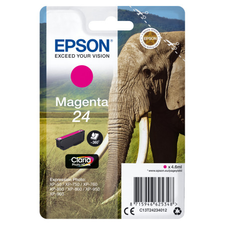 CARTUCCIA MAGENTA CLARIA PHOTO HD SERIE 24 ELEFANTE