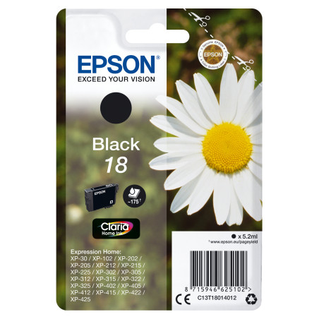 CARTUCCIA NERO (A PIGMENTI)EPSON CLARIA HOME SERIE 18 MARGHERITA IN CONF. BLIST