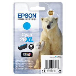 CARTUCCIA CIANO EPSON CLARIA PREMIUM, SERIE 26XL ORSO POLARE, IN BLISTER