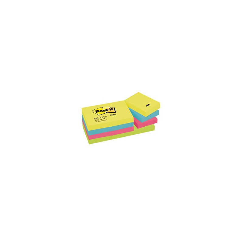 BLOC. 100foglietti Post-it® 38x51mm 653-TFEN ENERGY 72GR ASSORTITO