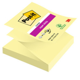 BLOC. 90foglietti Post-it® Super Sticky Z-Notes Canary™76x76mm R330-123SS-CY