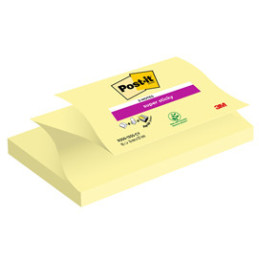 BLOC. 90foglietti Post-it® Super Sticky Z-Notes Canary™76x127mm R350-123SS-CY