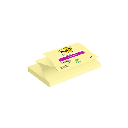 BLOC. 90foglietti Post-it® Super Sticky Z-Notes Canary™76x127mm R350-123SS-CY