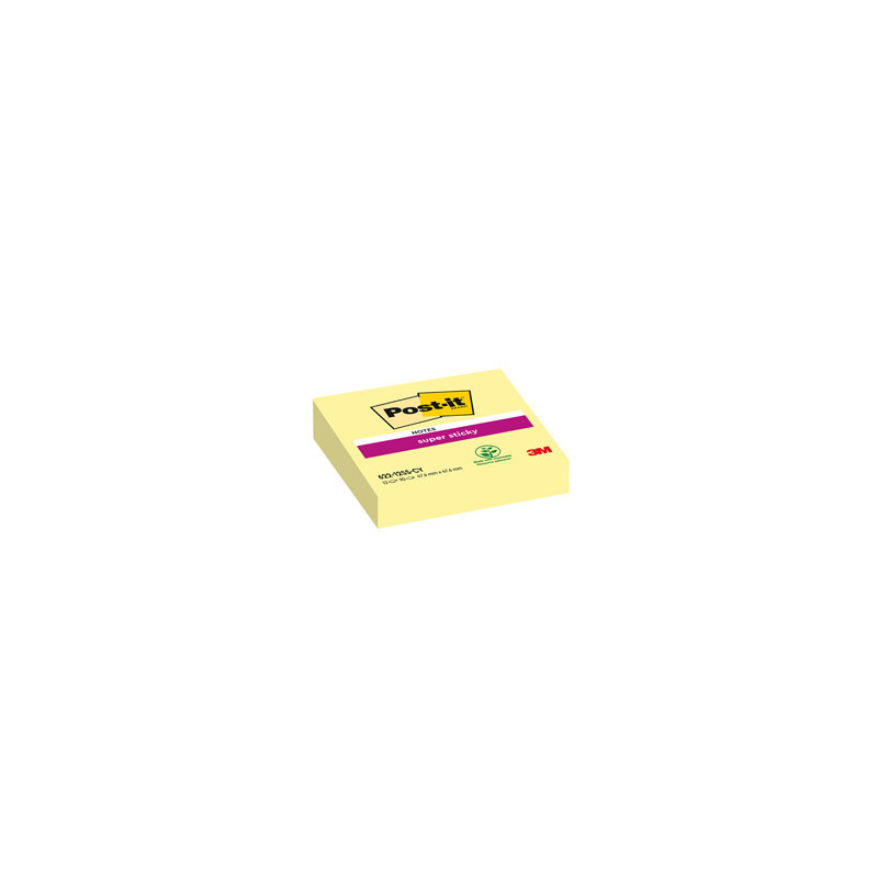 BLOC. 90foglietti Post-it® Super Sticky Giallo Canary™ 47,6x47,6mm 622-12SS-CY