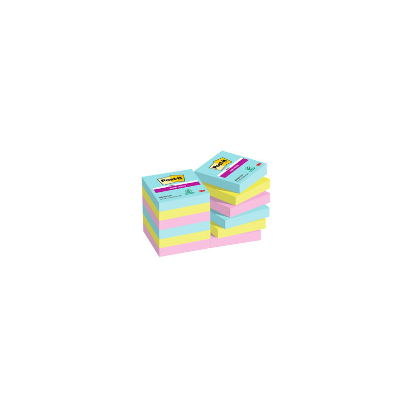 Cf. 12pz 90fg. Post-it® Super Sticky 47,6x47,6mm 622-12SS-COS Cosmic