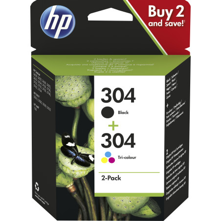 CONFEZIONE HP 304 CARTUCCIA COMBO 2-PACK NERO E COLORE