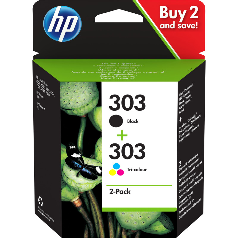 CONFEZIONE HP 303 CARTUCCIA COMBO 2-PACK NERO E COLORE