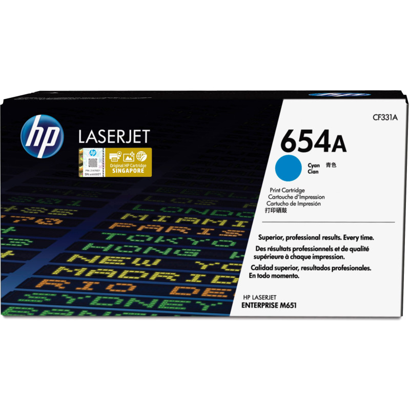 HP 654A TONER CARTRIDGE CIANO LASER JET