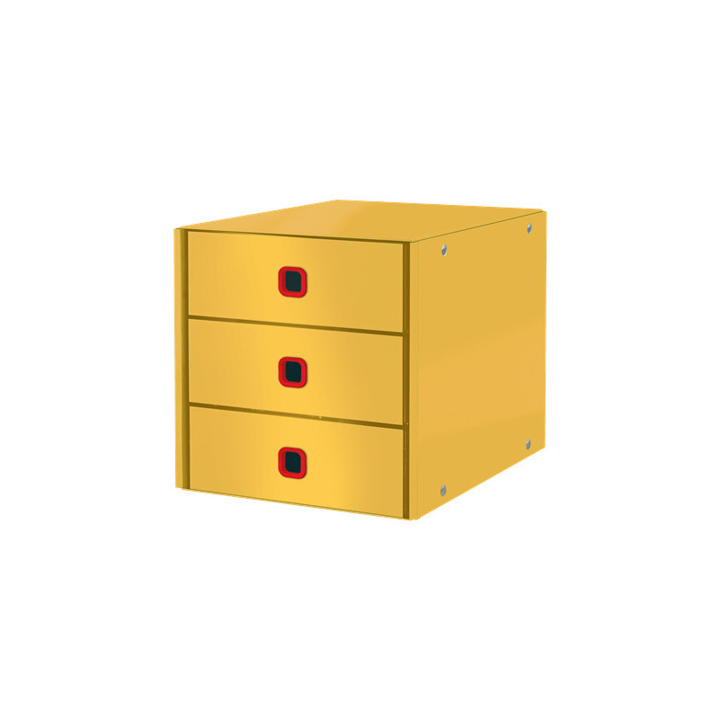 Cassettiera 3 cassetti ClickStore giallo Cosy Leitz